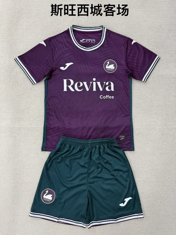 Swansea 25/26 Kids Away Soccer Jersey And Shorts Swansea 25/26 Kids Away Soccer Jersey And Shorts