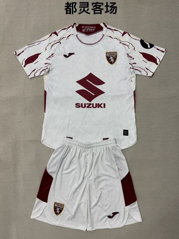 Torino 25/26 Kids Away Soccer Jersey And Shorts Torino 25/26 Kids Away Soccer Jersey And Shorts