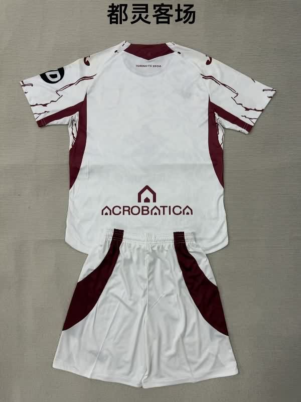 Torino 25/26 Kids Away Soccer Jersey And Shorts