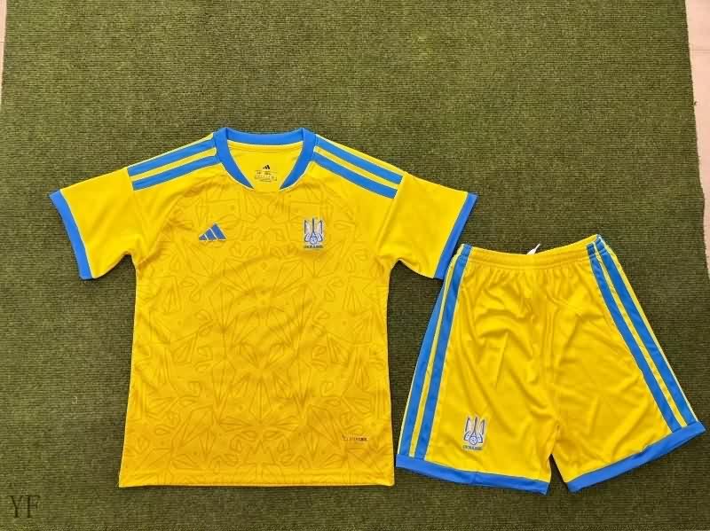 Ukraine 2026 Kids Home Soccer Jersey And Shorts Ukraine 2026 Kids Home Soccer Jersey And Shorts