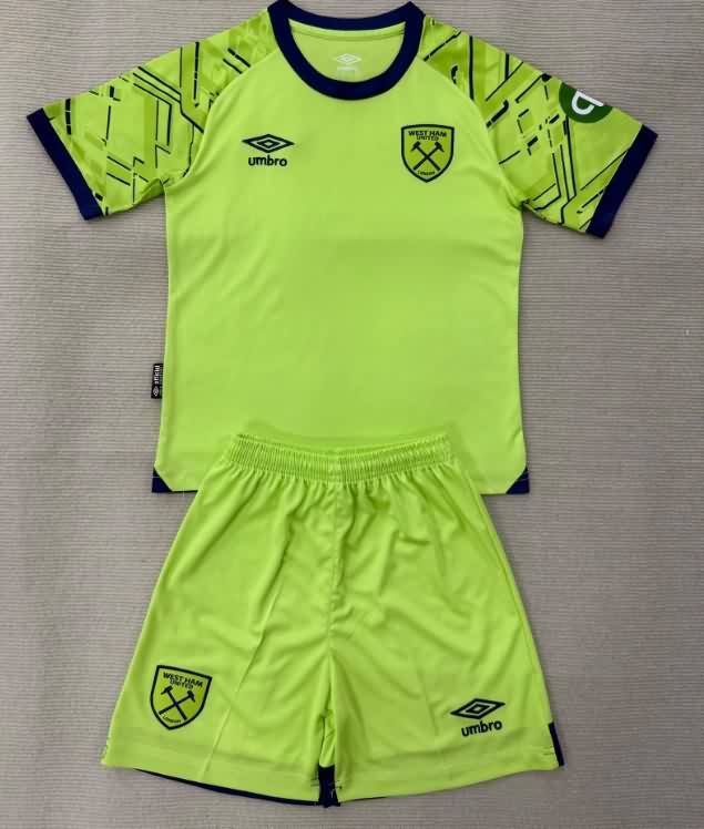 West Ham 25/26 Kids Goalkeeper Green Soccer Jersey And Shorts West Ham 25/26 Kids Goalkeeper Green Soccer Jersey And Shorts