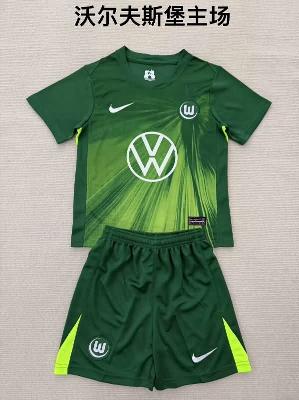 Wolfsburg 25/26 Kids Home Soccer Jersey And Shorts Wolfsburg 25/26 Kids Home Soccer Jersey And Shorts