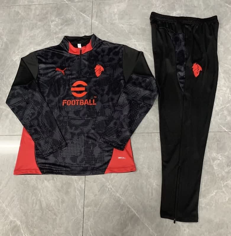 AAA(Thailand) AC Milan 25/26 Black Soccer Tracksuit 02 AAA(Thailand) AC Milan 25/26 Black Soccer Tracksuit 02