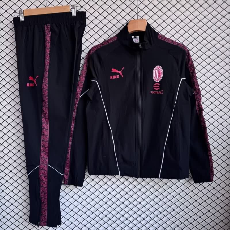 AAA(Thailand) AC Milan 25/26 Black Soccer Tracksuit 04 AAA(Thailand) AC Milan 25/26 Black Soccer Tracksuit 04