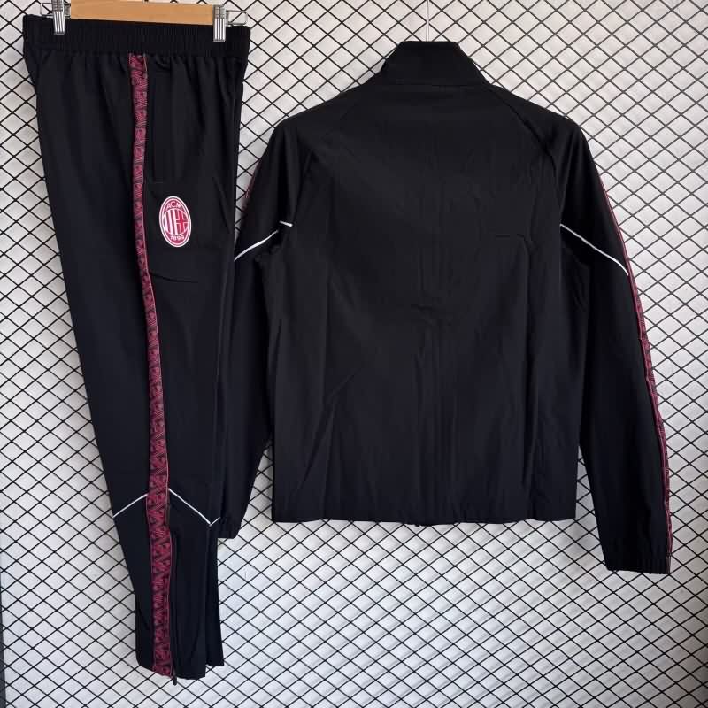 AAA(Thailand) AC Milan 25/26 Black Soccer Tracksuit 04
