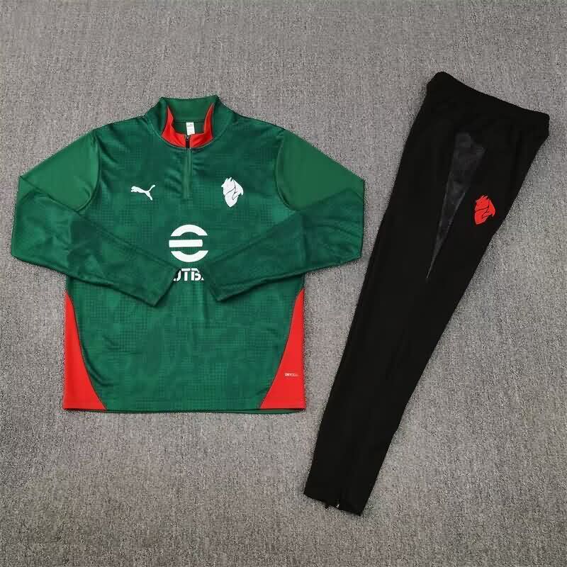 AAA(Thailand) AC Milan 25/26 Green Soccer Tracksuit AAA(Thailand) AC Milan 25/26 Green Soccer Tracksuit