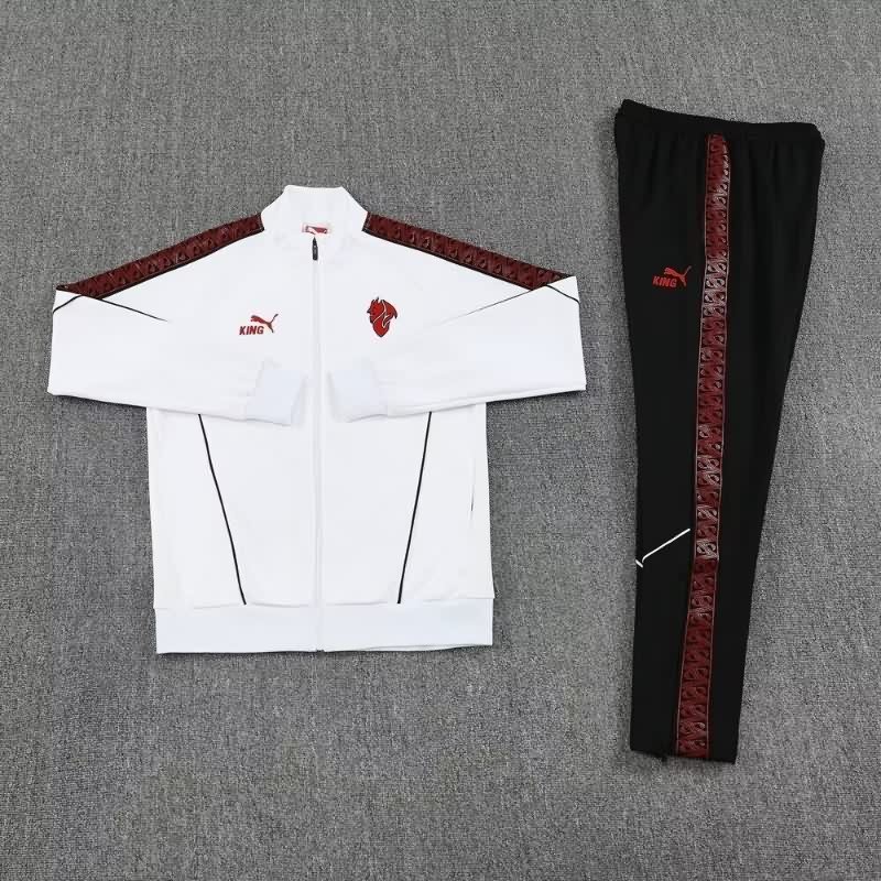 AAA(Thailand) AC Milan 25/26 White Soccer Tracksuit AAA(Thailand) AC Milan 25/26 White Soccer Tracksuit