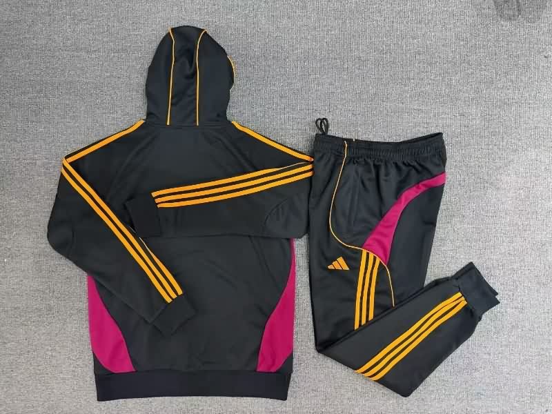 AAA(Thailand) AS Roma 25/26 Black Soccer Tracksuit 02