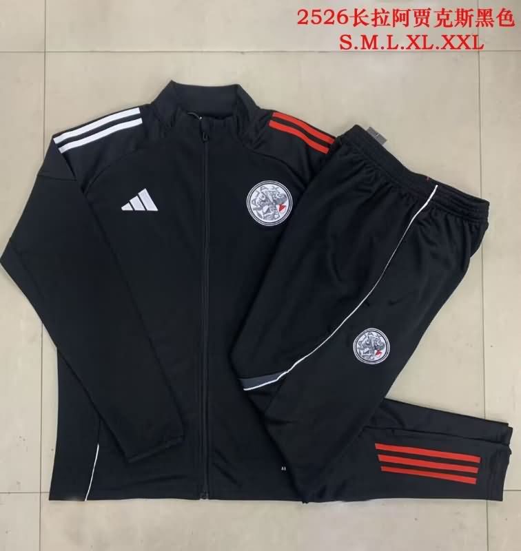 AAA(Thailand) Ajax 25/26 Black Soccer Tracksuit 02 AAA(Thailand) Ajax 25/26 Black Soccer Tracksuit 02