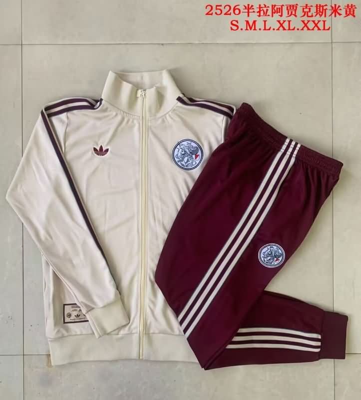 AAA(Thailand) Ajax 25/26 Light Yellow Soccer Tracksuit 02 AAA(Thailand) Ajax 25/26 Light Yellow Soccer Tracksuit 02