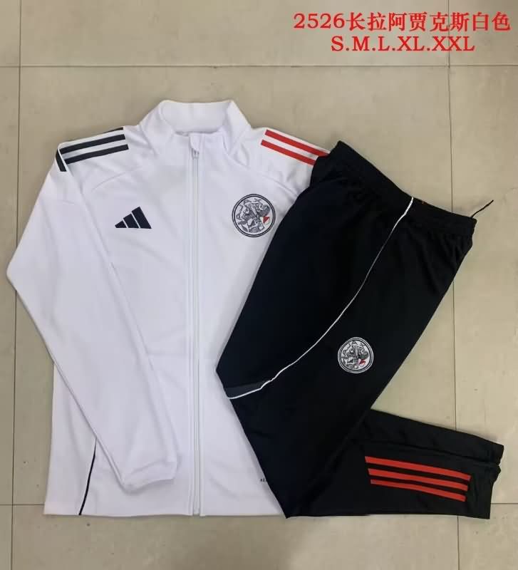 AAA(Thailand) Ajax 25/26 White Soccer Tracksuit 02 AAA(Thailand) Ajax 25/26 White Soccer Tracksuit 02