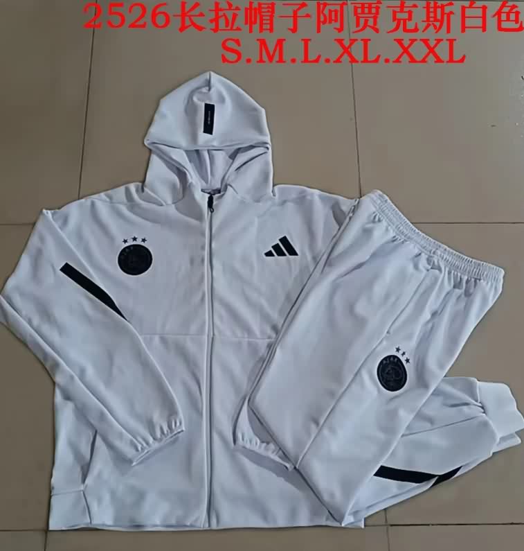 AAA(Thailand) Ajax 25/26 White Soccer Tracksuit 03 AAA(Thailand) Ajax 25/26 White Soccer Tracksuit 03