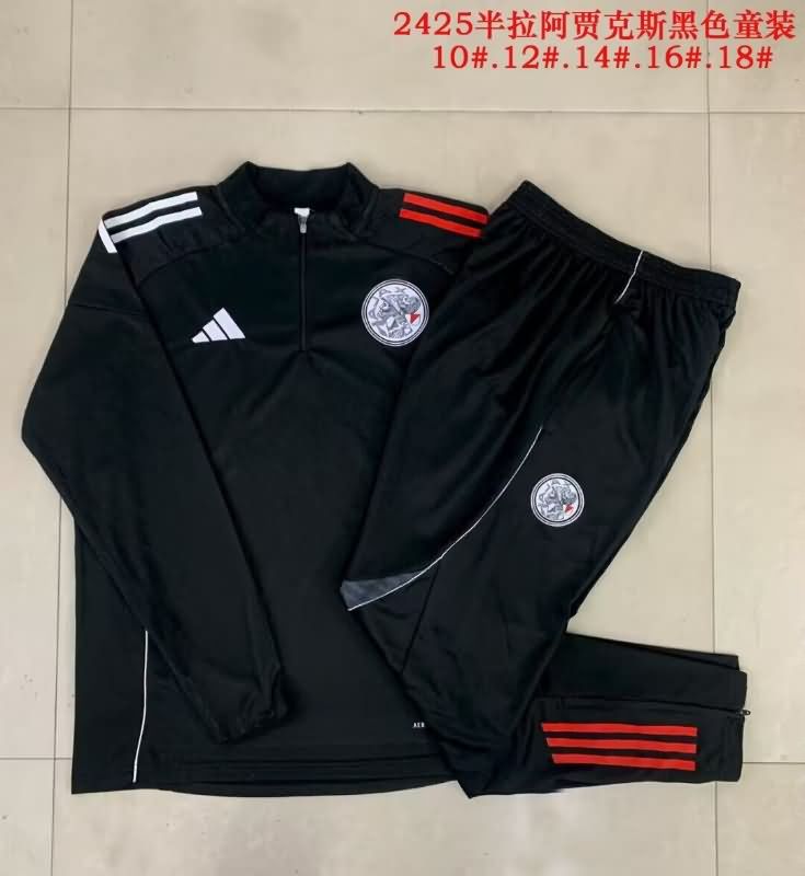 Ajax 25/26 Kids Black Soccer Tracksuit Ajax 25/26 Kids Black Soccer Tracksuit