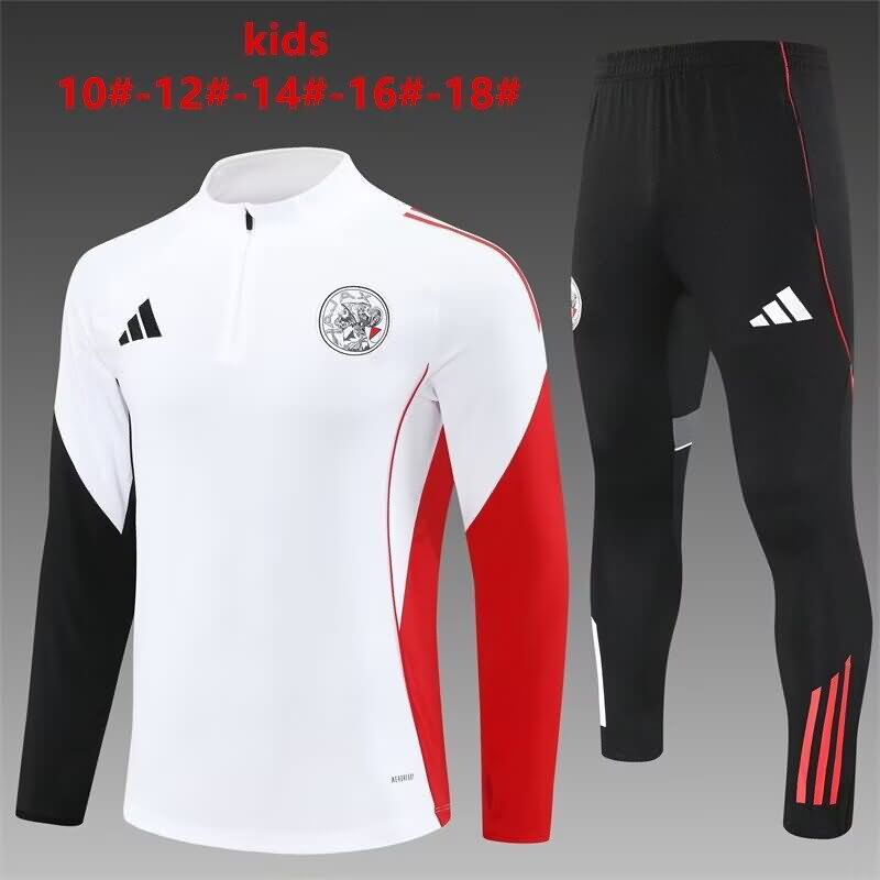Ajax 25/26 Kids White Soccer Tracksuit Ajax 25/26 Kids White Soccer Tracksuit