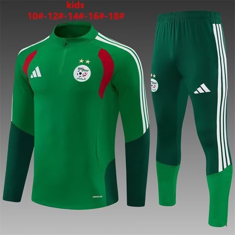 Algeria 2026 Kids Green Soccer Tracksuit Algeria 2026 Kids Green Soccer Tracksuit