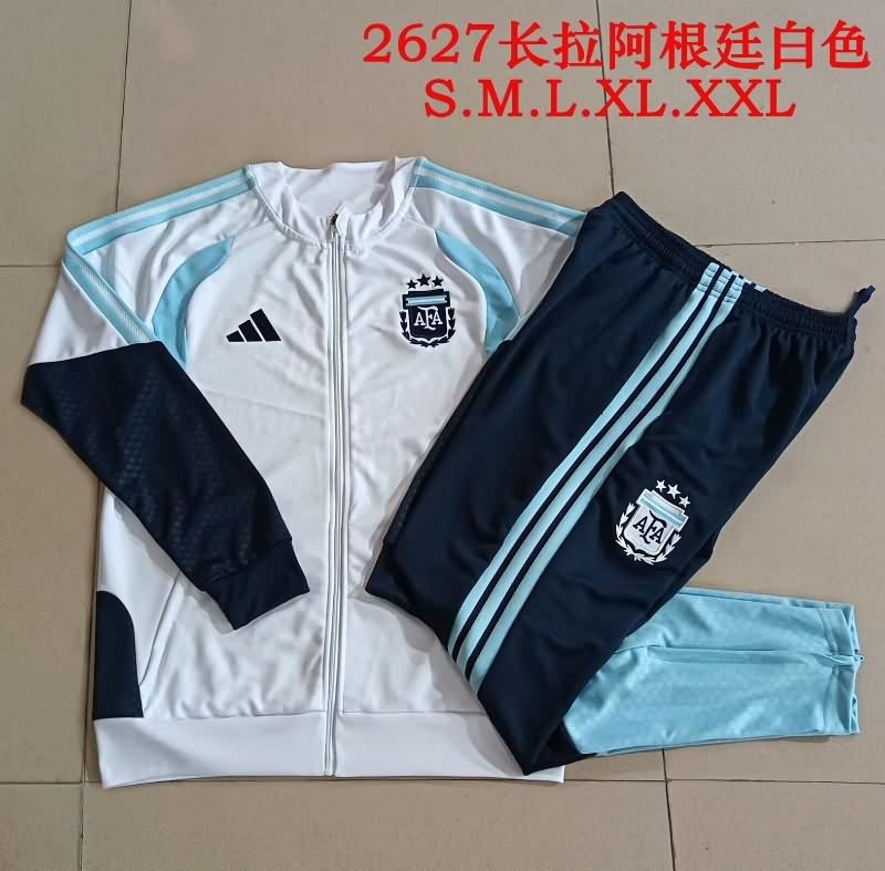 AAA(Thailand) Argentina 2026 White Soccer Tracksuit 03 AAA(Thailand) Argentina 2026 White Soccer Tracksuit 03