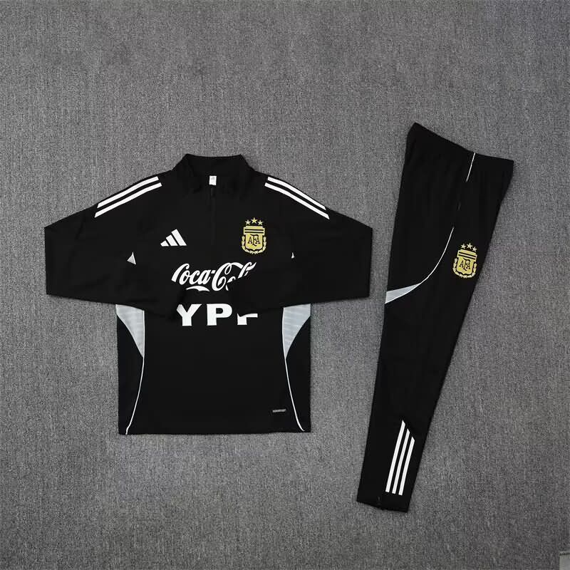 AAA(Thailand) Argentina 2025 Black Soccer Tracksuit AAA(Thailand) Argentina 2025 Black Soccer Tracksuit