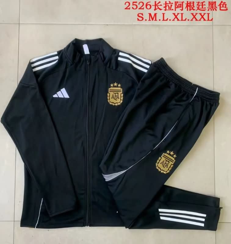 AAA(Thailand) Argentina 2025 Black Soccer Tracksuit 02 AAA(Thailand) Argentina 2025 Black Soccer Tracksuit 02