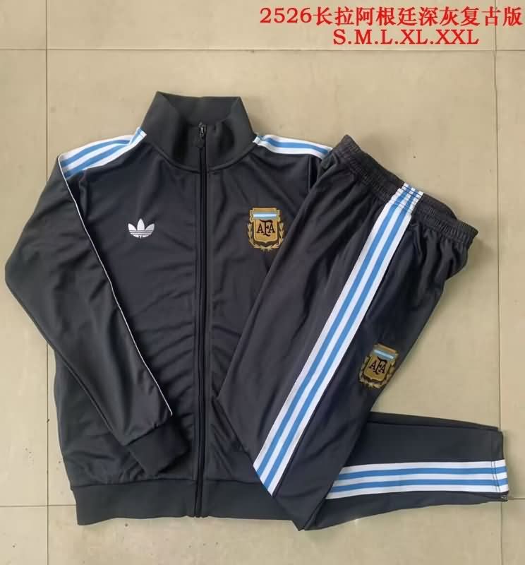 AAA(Thailand) Argentina 2025 Dark Grey Soccer Tracksuit 02 AAA(Thailand) Argentina 2025 Dark Grey Soccer Tracksuit 02