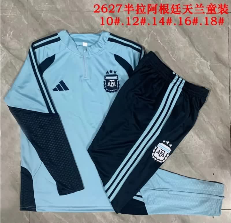 Argentina 2026 Kids Light Blue Soccer Tracksuit 02 Argentina 2026 Kids Light Blue Soccer Tracksuit 02