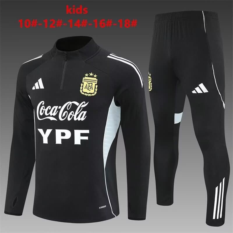 Argentina 2025 Kids Black Soccer Tracksuit Argentina 2025 Kids Black Soccer Tracksuit