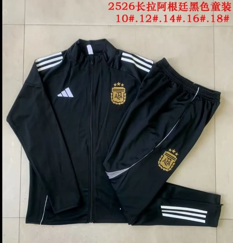 Argentina 2025 Kids Black Soccer Tracksuit 02 Argentina 2025 Kids Black Soccer Tracksuit 02
