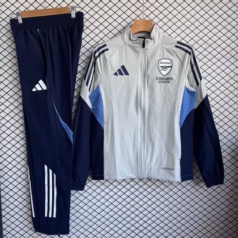 AAA(Thailand) Arsenal 25/26 Grey Soccer Tracksuit 03 AAA(Thailand) Arsenal 25/26 Grey Soccer Tracksuit 03