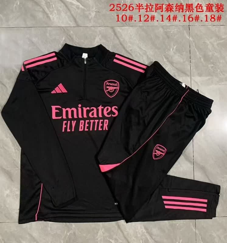 Arsenal 25/26 Kids Black Soccer Tracksuit Arsenal 25/26 Kids Black Soccer Tracksuit