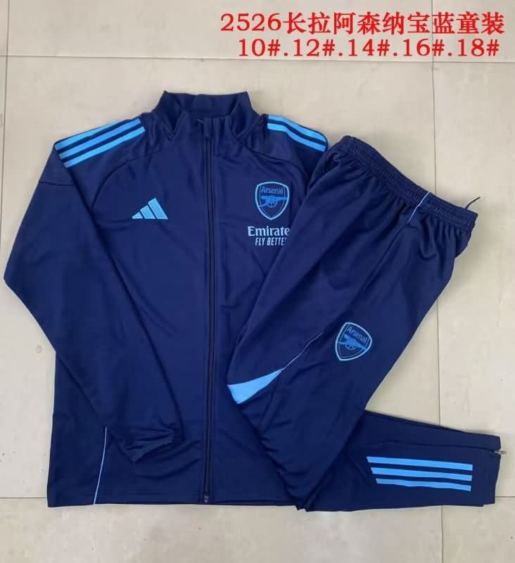 Arsenal 25/26 Kids Dark Blue Soccer Tracksuit Arsenal 25/26 Kids Dark Blue Soccer Tracksuit