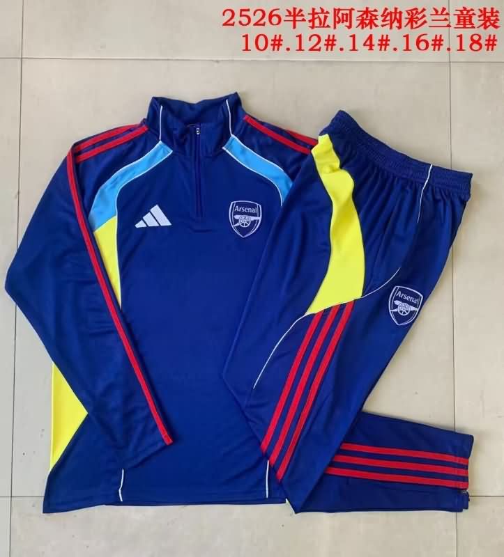 Arsenal 25/26 Kids Dark Blue Soccer Tracksuit 03 Arsenal 25/26 Kids Dark Blue Soccer Tracksuit 03