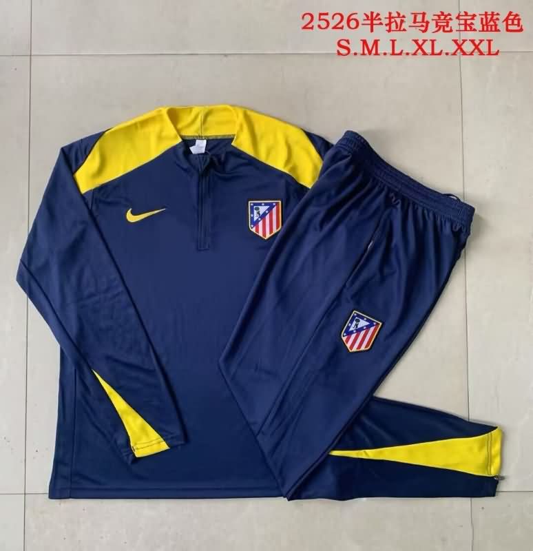 AAA(Thailand) Atletico Madrid 25/26 Dark Blue Soccer Tracksuit AAA(Thailand) Atletico Madrid 25/26 Dark Blue Soccer Tracksuit