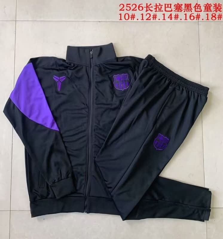 Barcelona 25/26 Kids Black Soccer Tracksuit Barcelona 25/26 Kids Black Soccer Tracksuit