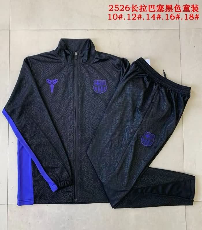 Barcelona 25/26 Kids Black Soccer Tracksuit 02 Barcelona 25/26 Kids Black Soccer Tracksuit 02