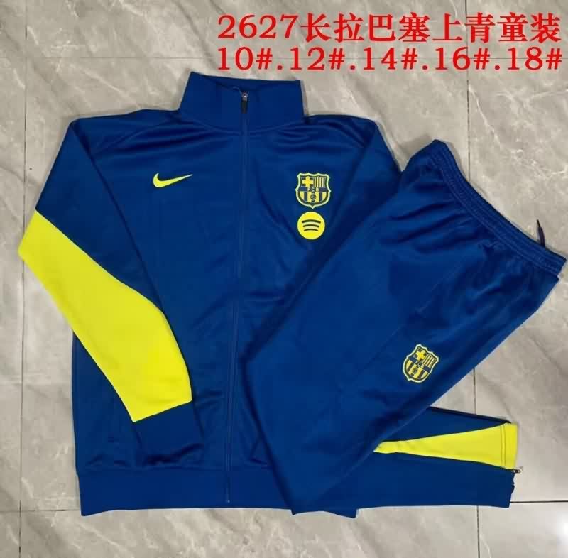Barcelona 25/26 Kids Dark Blue Soccer Tracksuit 07 Barcelona 25/26 Kids Dark Blue Soccer Tracksuit 07