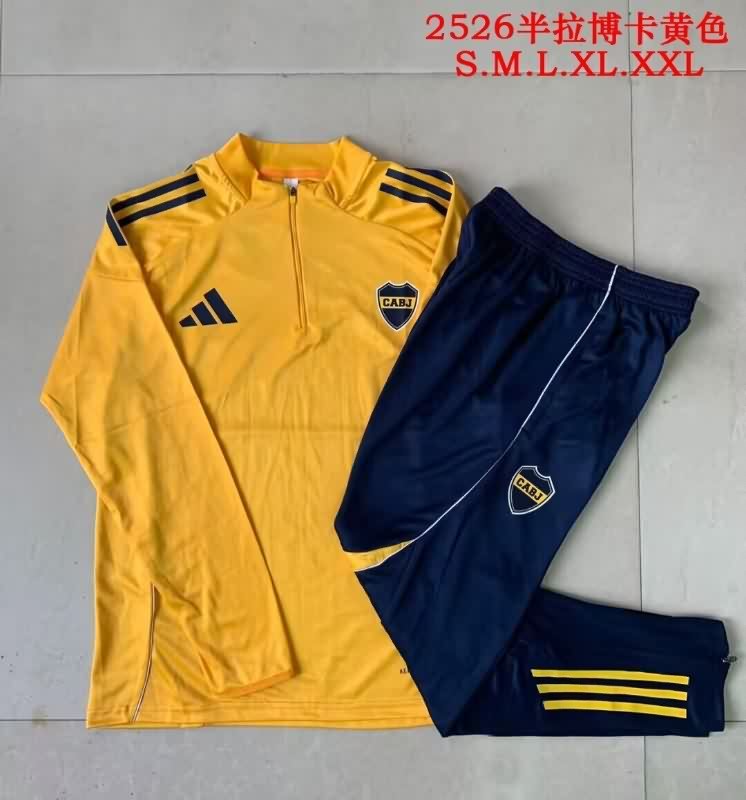 AAA(Thailand) Boca Juniors 2025 Yellow Soccer Tracksuit AAA(Thailand) Boca Juniors 2025 Yellow Soccer Tracksuit