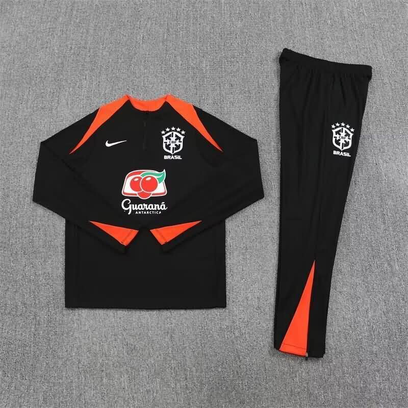 AAA(Thailand) Brazil 2025 Black Soccer Tracksuit AAA(Thailand) Brazil 2025 Black Soccer Tracksuit