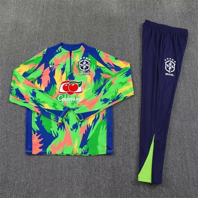 AAA(Thailand) Brazil 2025 Green Soccer Tracksuit AAA(Thailand) Brazil 2025 Green Soccer Tracksuit