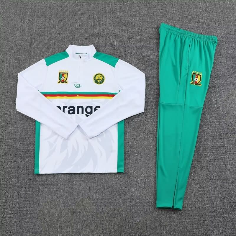 AAA(Thailand) Cameroon 2025 White Soccer Tracksuit 02 AAA(Thailand) Cameroon 2025 White Soccer Tracksuit 02