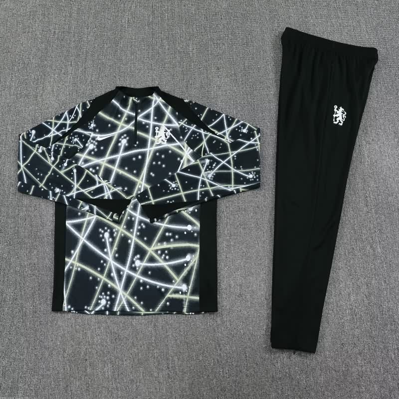 AAA(Thailand) Chelsea 25/26 Black White Soccer Tracksuit AAA(Thailand) Chelsea 25/26 Black White Soccer Tracksuit