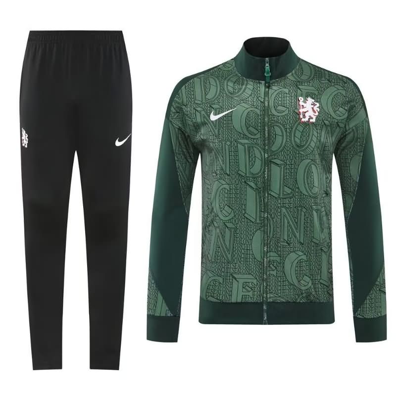 AAA(Thailand) Chelsea 25/26 Dark Green Soccer Tracksuit 02 AAA(Thailand) Chelsea 25/26 Dark Green Soccer Tracksuit 02