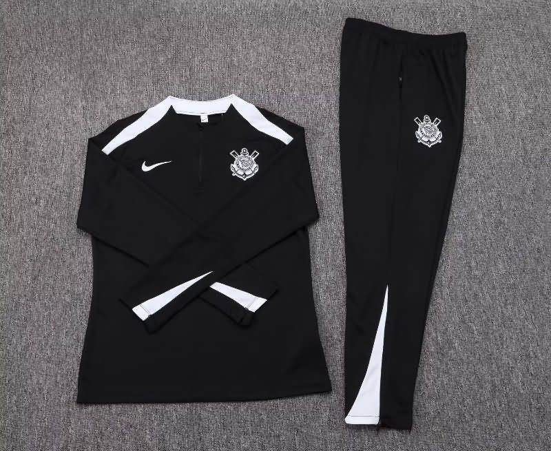 AAA(Thailand) Corinthians 2025 Black Soccer Tracksuit 02 AAA(Thailand) Corinthians 2025 Black Soccer Tracksuit 02