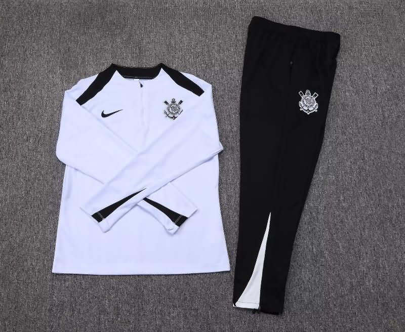 AAA(Thailand) Corinthians 2025 White Soccer Tracksuit 03 AAA(Thailand) Corinthians 2025 White Soccer Tracksuit 03