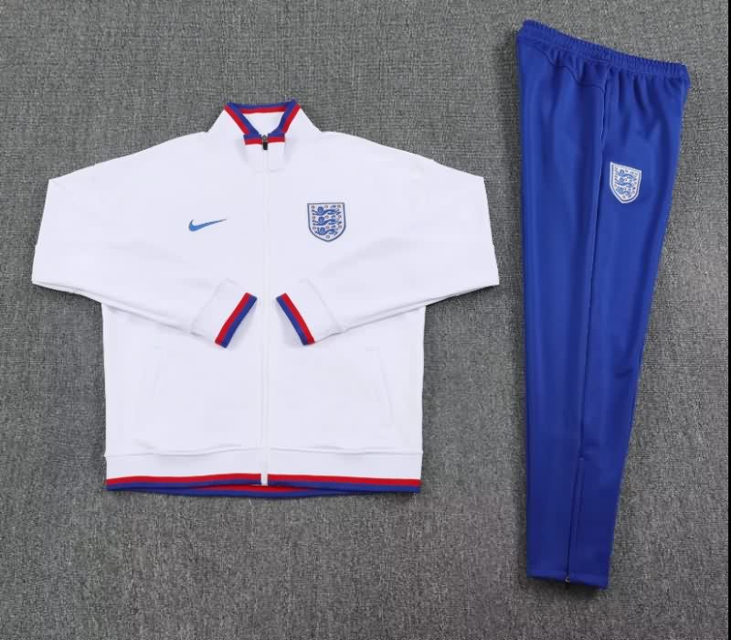 AAA(Thailand) England 2025 White Soccer Tracksuit AAA(Thailand) England 2025 White Soccer Tracksuit
