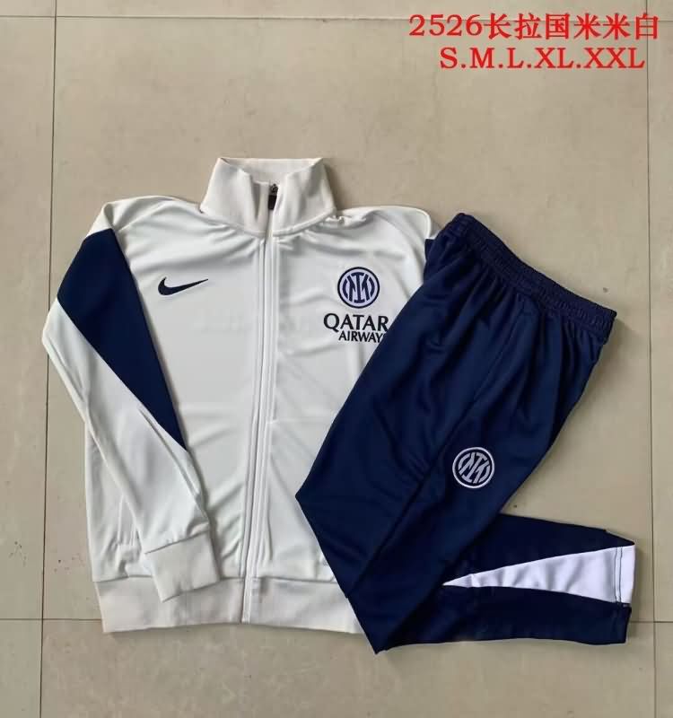 AAA(Thailand) Inter Milan 25/26 White Soccer Tracksuit AAA(Thailand) Inter Milan 25/26 White Soccer Tracksuit