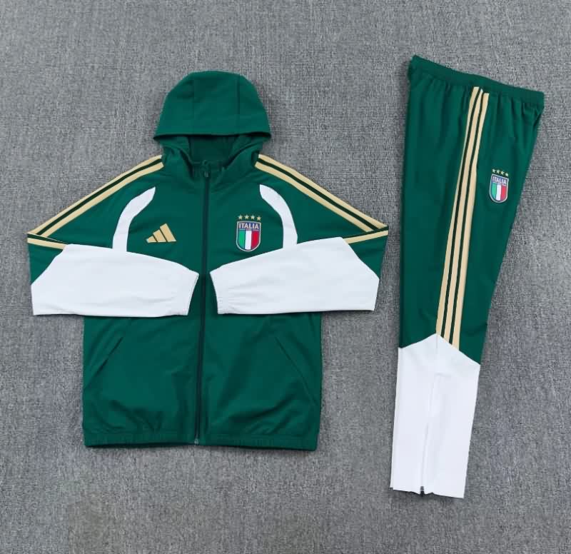 AAA(Thailand) Italy 2026 Green Soccer Tracksuit 02 AAA(Thailand) Italy 2026 Green Soccer Tracksuit 02