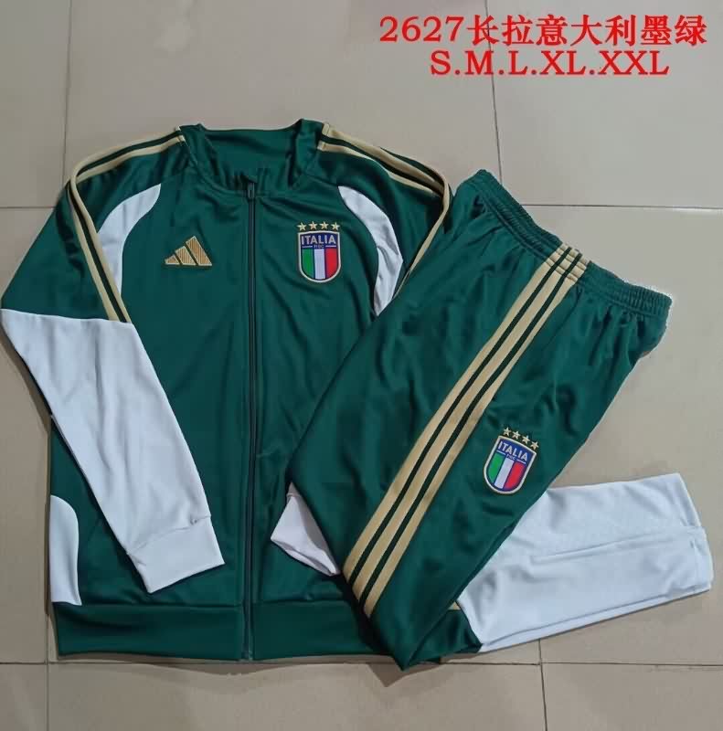 AAA(Thailand) Italy 2026 Green Soccer Tracksuit 03 AAA(Thailand) Italy 2026 Green Soccer Tracksuit 03