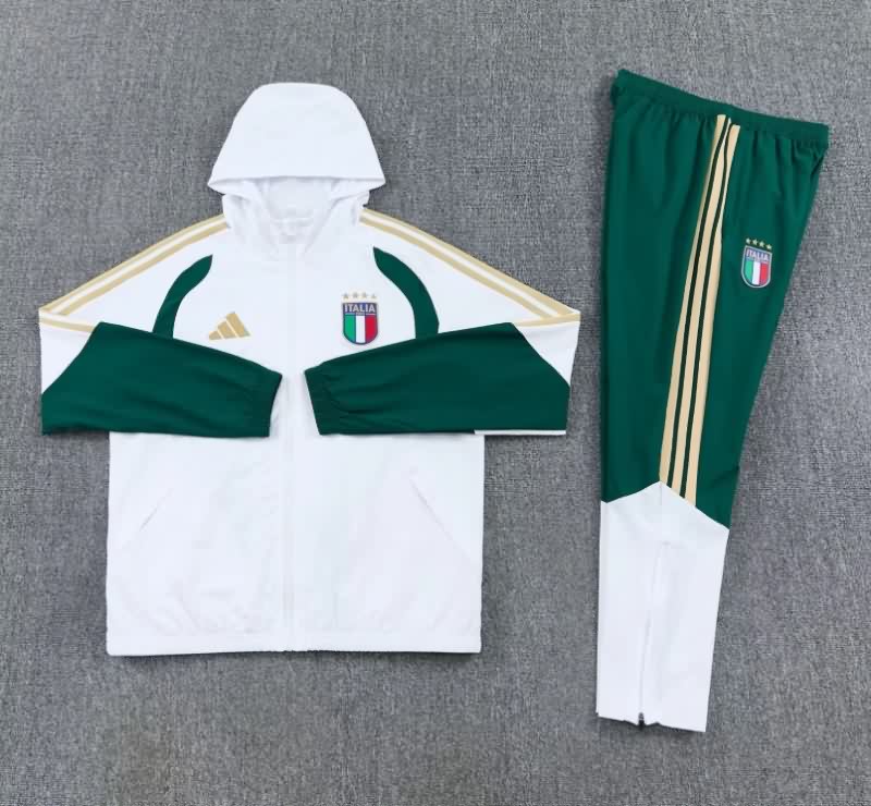 AAA(Thailand) Italy 2026 White Soccer Tracksuit 02 AAA(Thailand) Italy 2026 White Soccer Tracksuit 02
