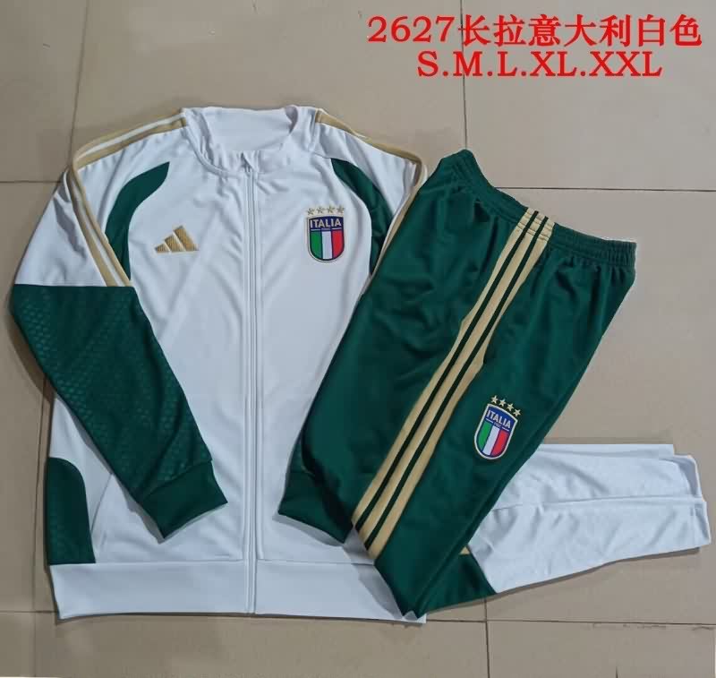 AAA(Thailand) Italy 2026 White Soccer Tracksuit 03 AAA(Thailand) Italy 2026 White Soccer Tracksuit 03