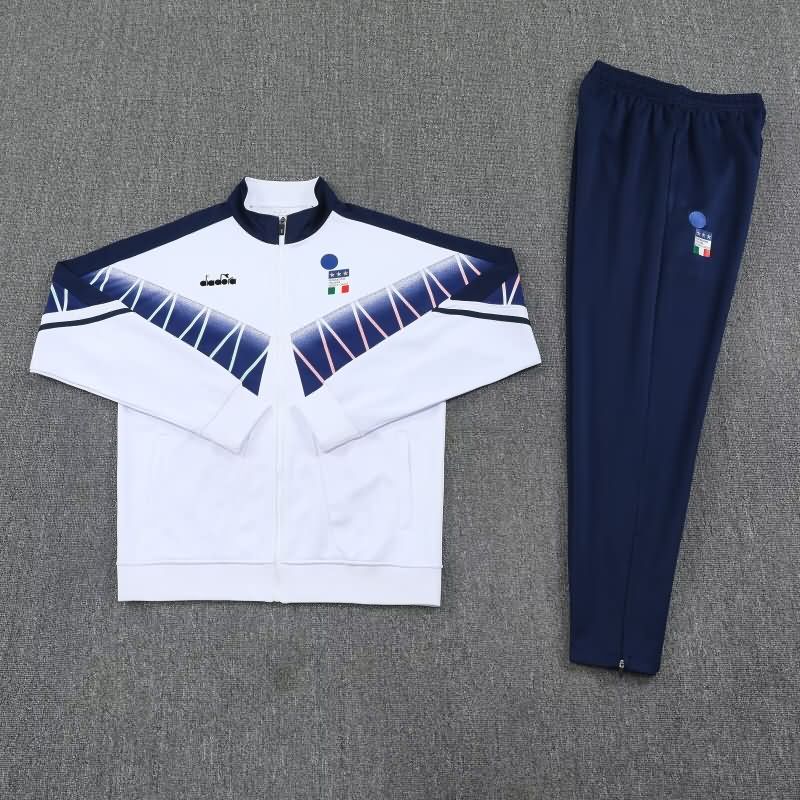 AAA(Thailand) Italy 2025 White Soccer Tracksuit AAA(Thailand) Italy 2025 White Soccer Tracksuit