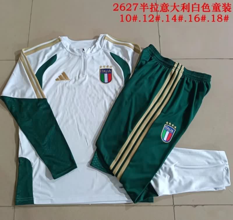 Italy 2026 Kids White Soccer Tracksuit Italy 2026 Kids White Soccer Tracksuit